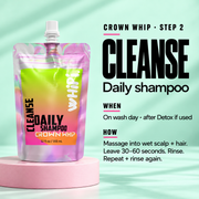 Whipi Co Cleanse – Crown Whip Daily Shampoo Pale Turquoise 12 oz Bag,12 oz Bottle,1 oz Sample