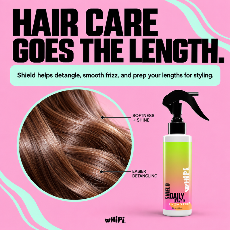 Whipi Co SHIELD- Crown Whip- Protection Mist Light Pink 8 oz,1 oz Sample,8 oz Bag Refill