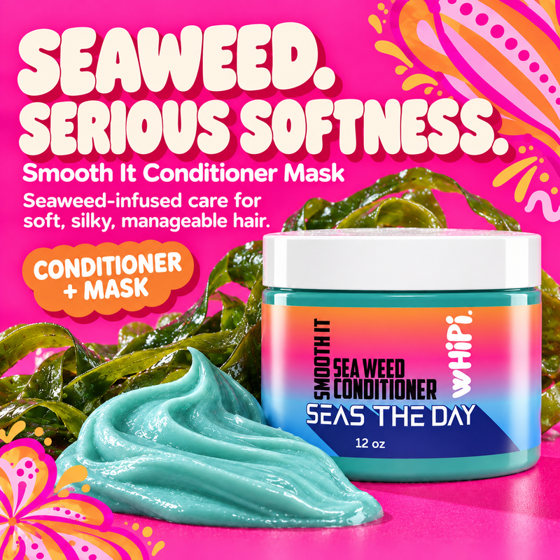Whipi Co Seas The Day Smooth It Seaweed Conditioner Mask Deep Pink 12 oz,1 oz
