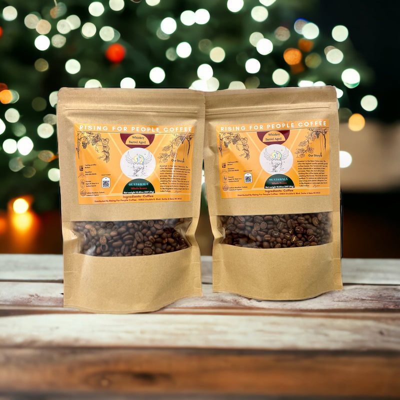 Rising For People Coffee Co. Whiskey Barrel Aged Coffee light Roast Coffee