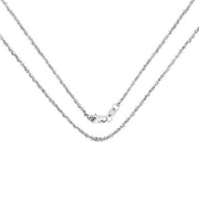 Bids.com 14K White Gold 18inch 1.5mm Lite Rope Chain with Lobster Clasp Necklaces
