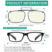 eyekeeper.com Wide Lens Clip on Blue Light Filter Glasses C60 (58MMx38MM) Eyeglasses