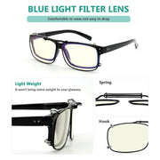 eyekeeper.com Wide Lens Clip on Blue Light Filter Glasses C60 (58MMx38MM) Eyeglasses