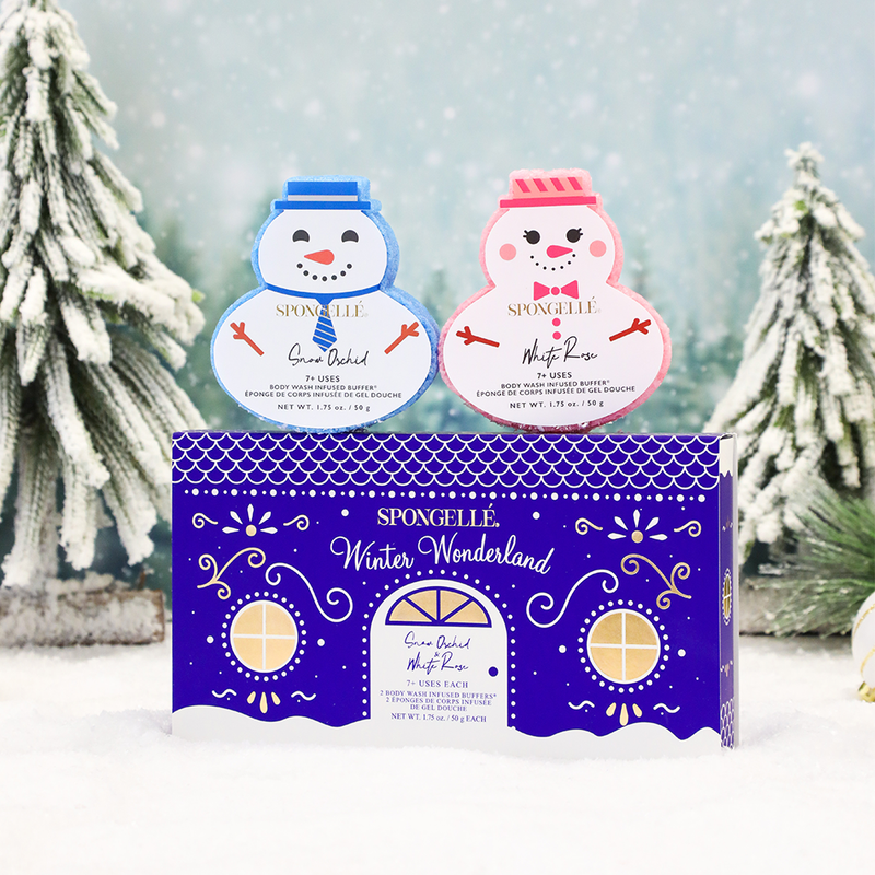 Spongellé Winter Wonderland | Holiday Snowman Gift Set Body Wash Infused Buffer