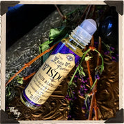 WhiteWitchParlour.com ( PRE-ORDER 2 week turnaround ) WISDOM Elixir 1/3oz. Body Oil Rollon. Plumeria & Mulberry Blessed with Iolite & Lapis Lazuli Crystals. aromatherapy, perfume, oils