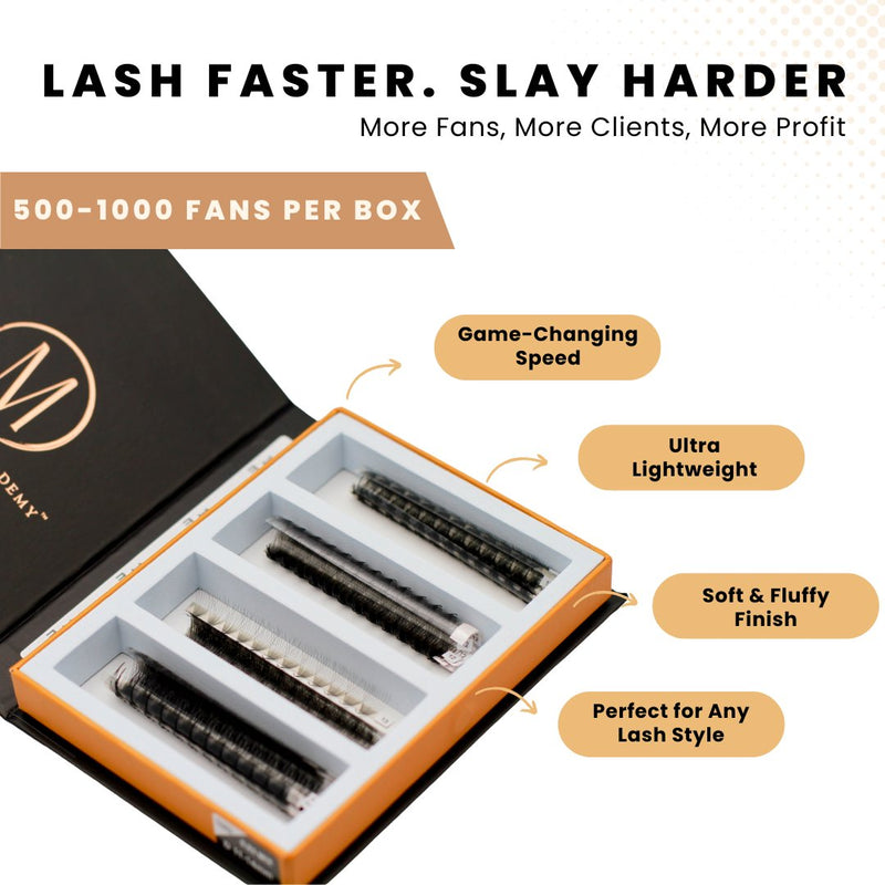 Mega Lash Academy Wispy 5D Rapid Promade Fans - 500 Fans Promade Fans