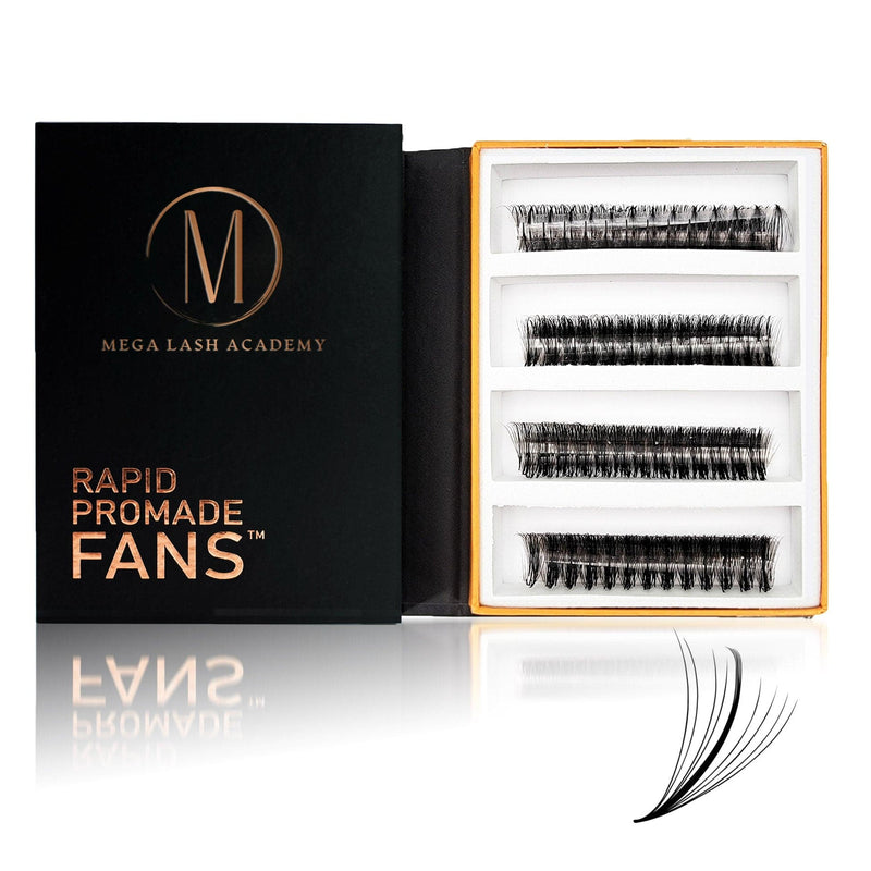 Mega Lash Academy Wispy 9D Mix Rapid Promade Fans - 600 Fans Promade Fans