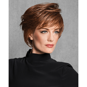 VIP Extensions Wispy Cut HF Synthetic Wig (Basic Cap), Medium Brown Gold R115 Wig Black