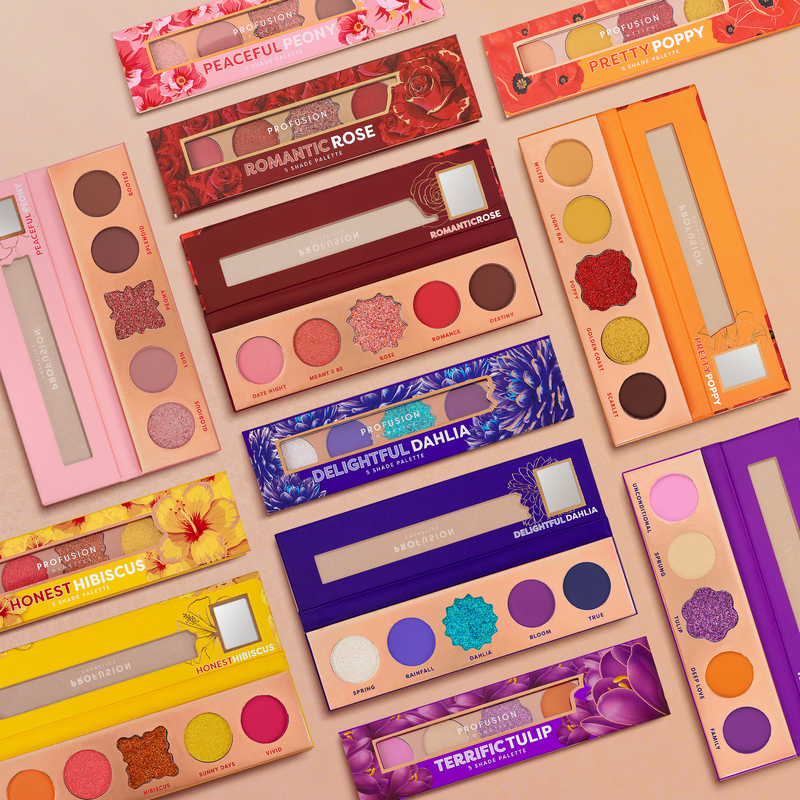 Profusion Cosmetics Blooming Hues 5 shade palette Eye