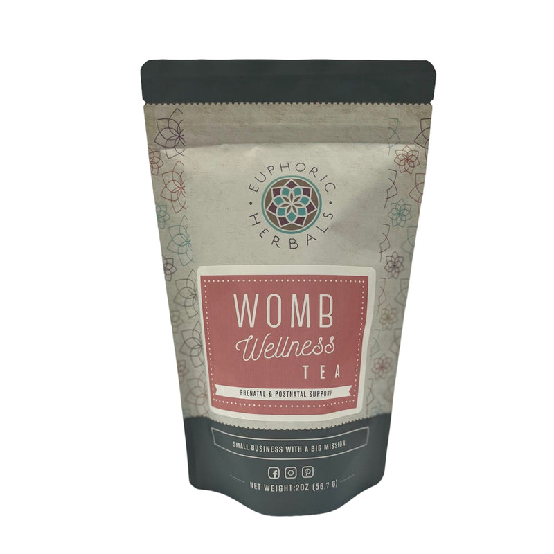 Euphoric Herbals Womb Wellness Prenatal Tea Herbal Tea White Smoke 60 Cup Servings,30 Cup Servings