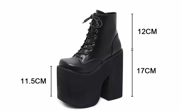 Women Platform Thick Sole Gothic Motorcycle Boots