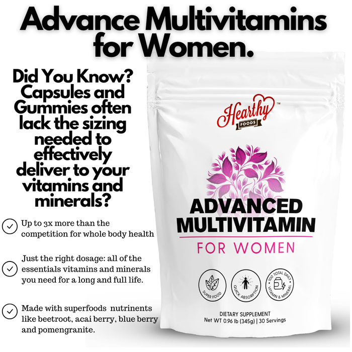 ADVANCE SUPERFOOD MULTIVITAMINS FOR WOMEN- NEW Up to 3X More Than the Competition