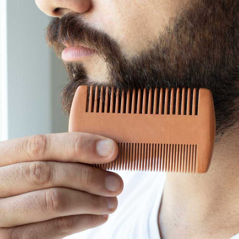 Shave Essentials Wood Beard Comb - Essential Beard Care Accessories Combs & Brushes