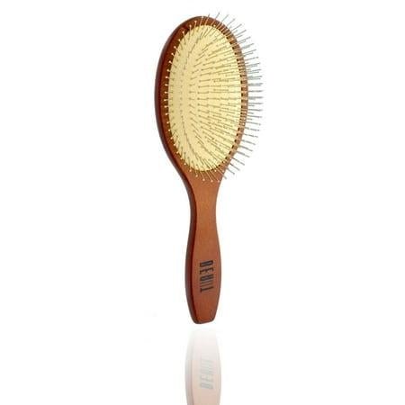 VIP Extensions Wooden Round Paddle Brush with Anti-Static Metal Bristles
