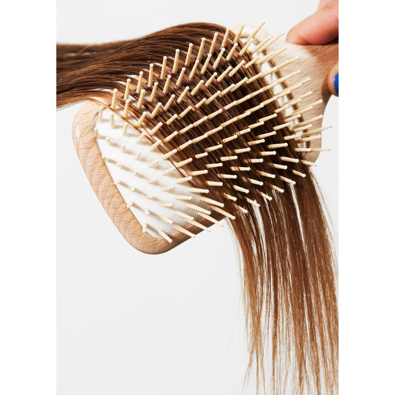 Janeke Wooden Paddle Brush – Anti-Static Beech Wood Brush for Long Hair & Extensions