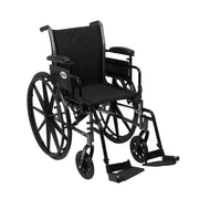RIO Medical Supplies Cruiser III Light Weight Wheelchair with Flip Back Removable Arms, Adjustable Height Desk Arms, Swing away Footrests, 18"