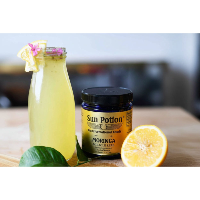 Sun Potion Moringa Leaf Powder Adaptogen Light Gray 90g Jar