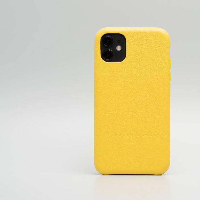 iPhone 11 Yellow Leather Case - Drops