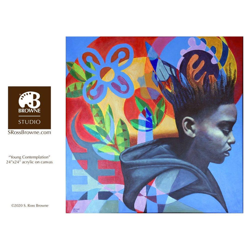 Adiva Naturals 'YOUNG CONTEMPLATION' S. Ross Browne Greeting Card: 5x7 Frame Ready Art