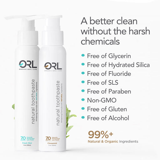 ORL Yours & Mine Toothpaste Combo - Fresh Mint & Cinnamint Bundle