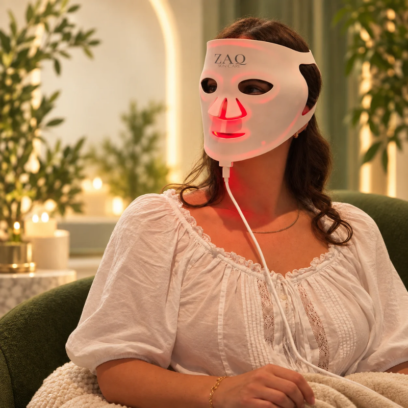 ZAQ Skin & Body Noor 2.0 Pro Light Face Mask: 1072nm Deep Infrared, Red & Blue Light (2026) Tan