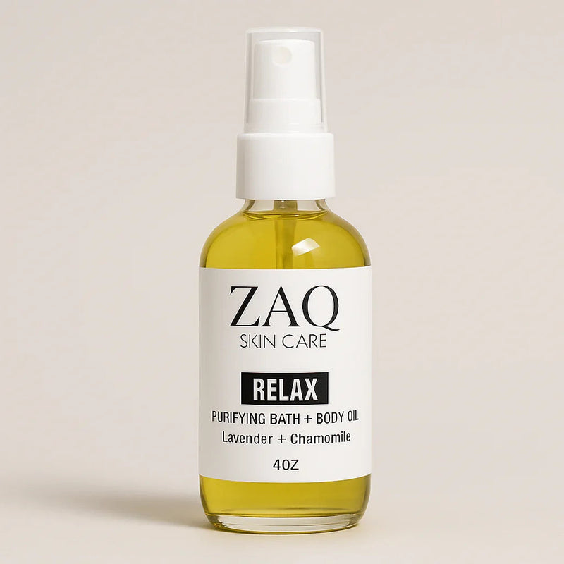 ZAQ Skin & Body Calming Massage Body Oil - Lavender + Chamomile Essential Oils