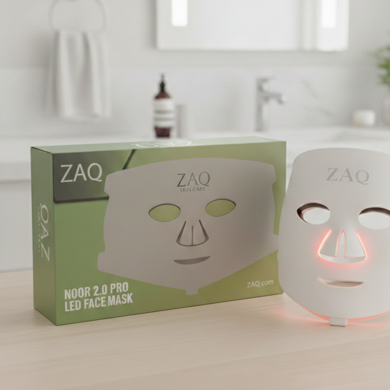 ZAQ Skin & Body Noor 2.0 Pro Light Face Mask: 1072nm Deep Infrared, Red & Blue Light (2026) Gray