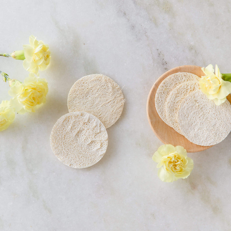 ZeroWasteStore.com Loofah Facial Disc Pack- Exfoliating Loofah Sponge, Round Loofah Disc Skin Care