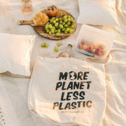 ZeroWasteStore.com More Planet Less Plastic Organic Tote Bag Shopping Totes