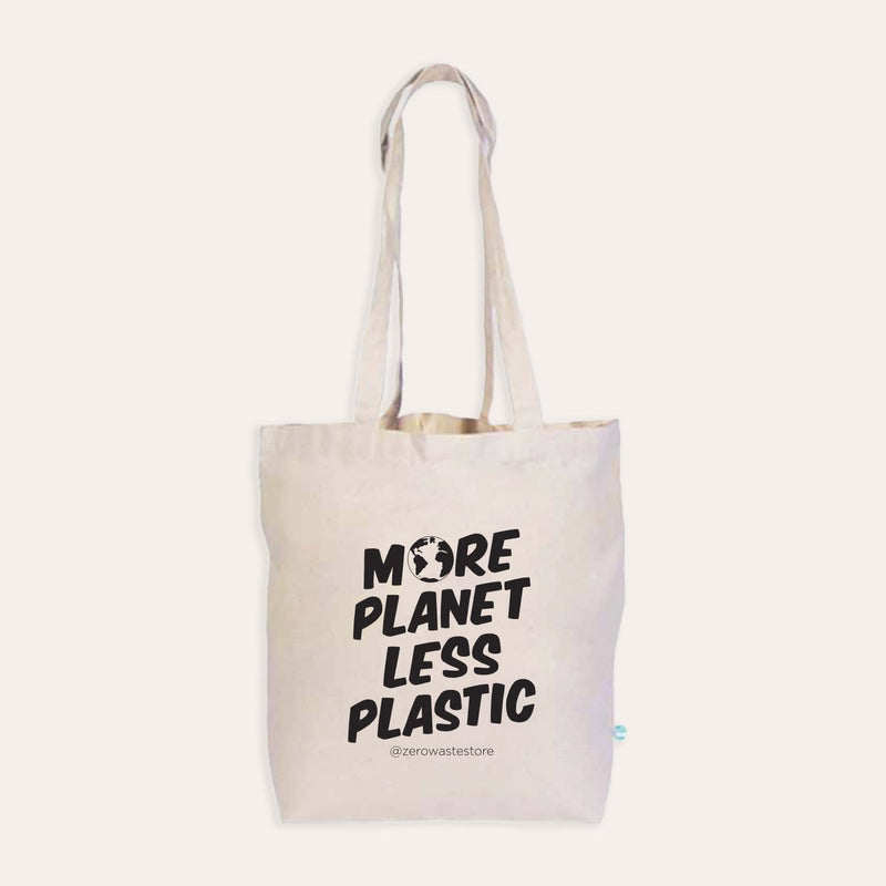 ZeroWasteStore.com More Planet Less Plastic Organic Tote Bag Shopping Totes