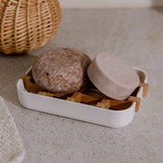 ZeroWasteStore.com Bamboo Soap Dish Soap Dishes & Holders Rosy Brown White,Black,Grey