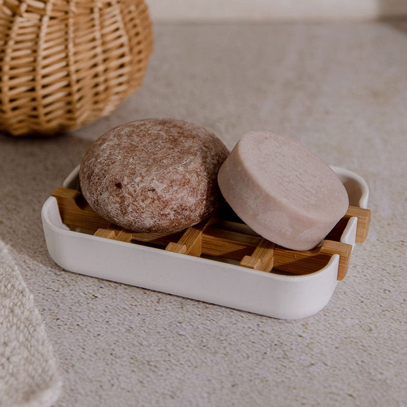 ZeroWasteStore.com Bamboo Soap Dish Soap Dishes & Holders Rosy Brown White,Black,Grey