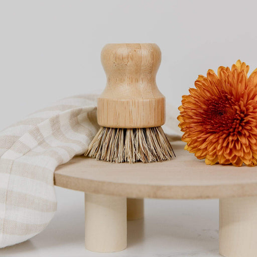 ZeroWasteStore.com Pot Scrubber - Eco Friendly Scrub Brush, Bamboo, Plastic Free, Compostable Household Cleaning Supplies