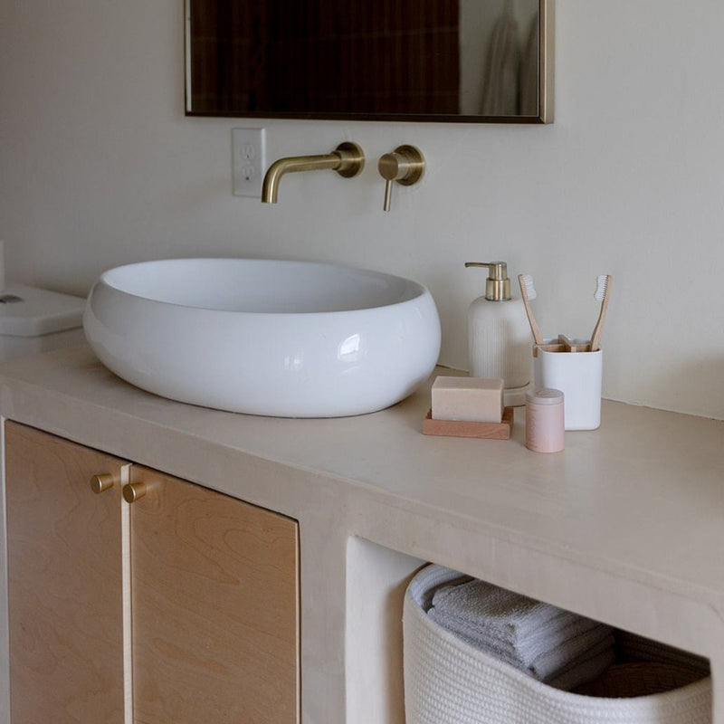 ZeroWasteStore.com Zero Waste Brush Holder- Bamboo Fiber & Corn Starch, White or Black Bathroom Accessories