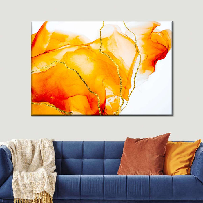 Abstract Orange Spill Wall Art