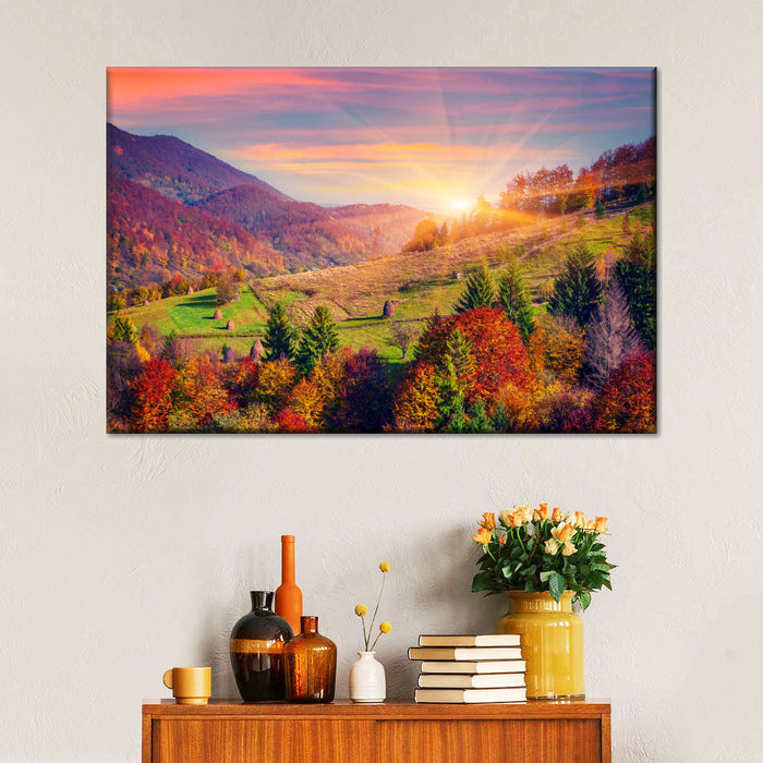 Mountain Autumn Sunrise Wall Art