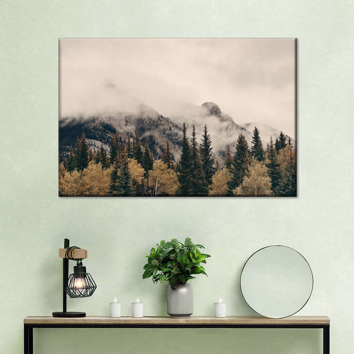 Foggy Banff National Park Wall Art