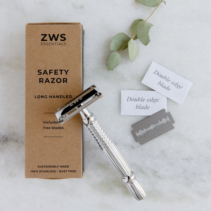 ZeroWasteStore.com Zero Waste Safety Razor - Sustainable Razor - Single Blade, 10 Free Blades Razors & Razor Blades