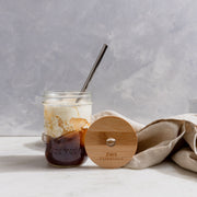 ZeroWasteStore.com Mason Jar Kit- Mason Jar, Bamboo Lid, Stainless Steel Straw Drinkware Sets