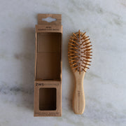 ZeroWasteStore.com Mini Bamboo Hair Brush - Zero Waste Hair Brush, 100% Bamboo, Plastic Free, Compostable Combs & Brushes