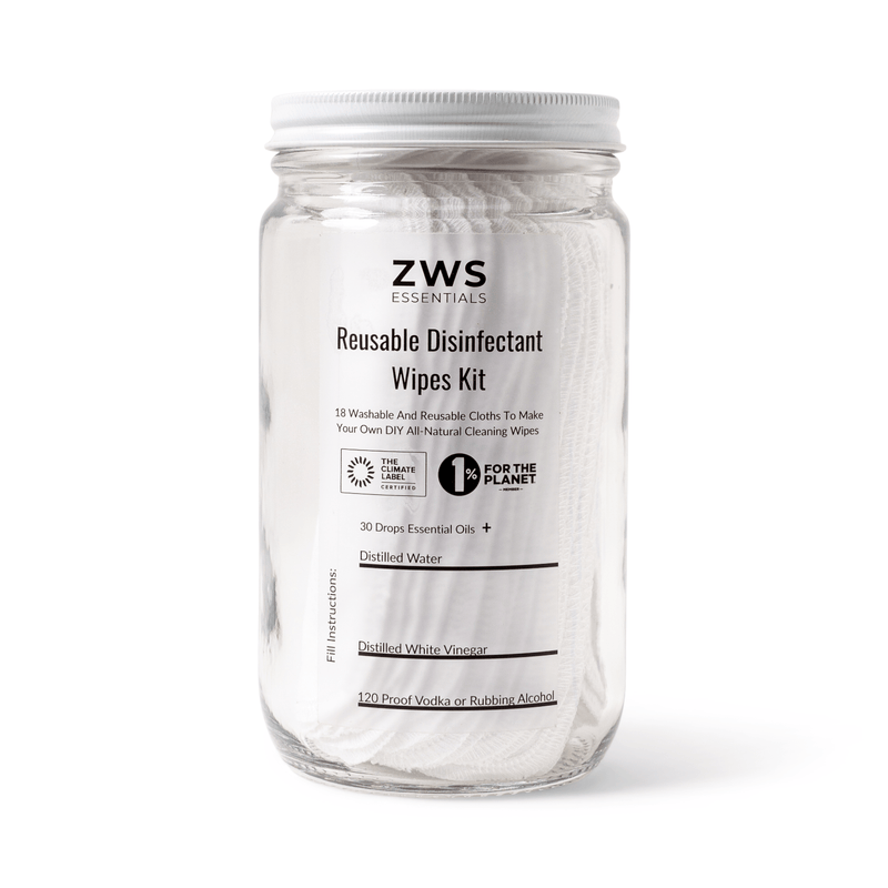 ZeroWasteStore.com Reusable Disinfectant Wipes - DIY Kit Household Cleaning Supplies