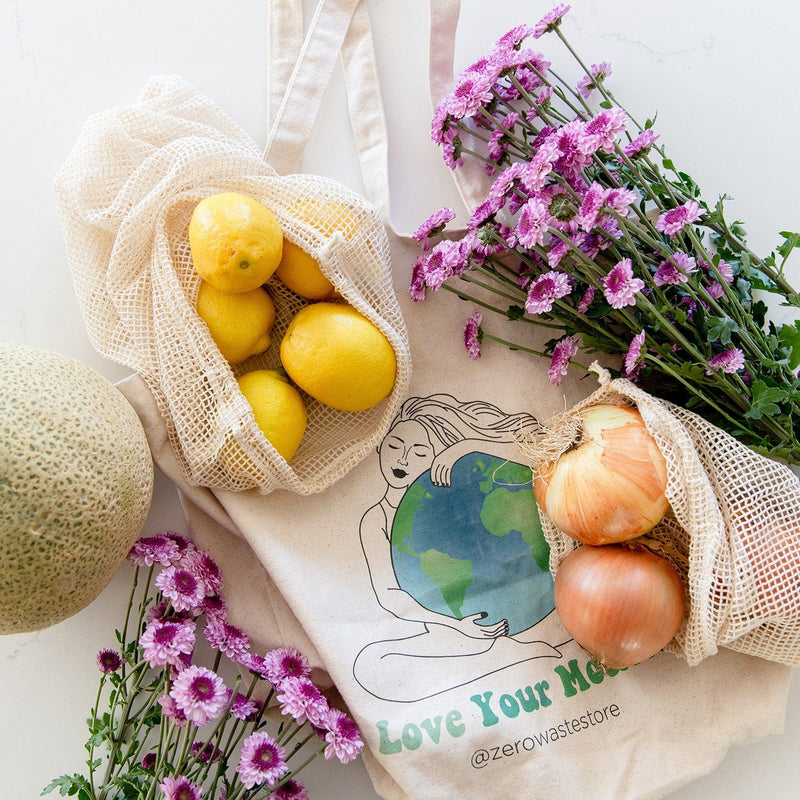 ZeroWasteStore.com Mesh Produce Bag - Multiple Sizes - Zero Waste Net Bag Shopping Totes