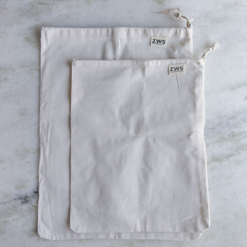 ZeroWasteStore.com Muslin Produce Bag - Multiple Sizes - Zero Waste Muslin Bag Shopping Totes