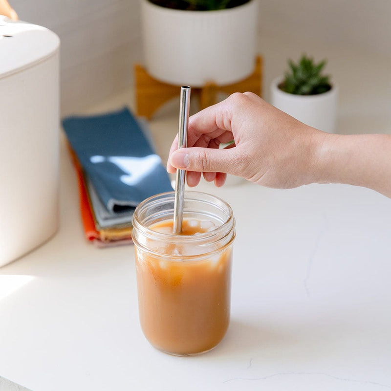 ZeroWasteStore.com Stainless Steel Straw - Straight, Bent, or Boba Style Drinking Straws & Stirrers