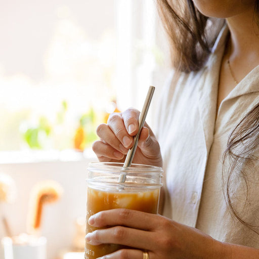 ZeroWasteStore.com Stainless Steel Straw - Straight, Bent, or Boba Style Drinking Straws & Stirrers
