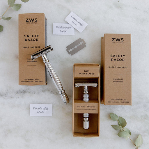 ZeroWasteStore.com Zero Waste Safety Razor - Sustainable Razor - Single Blade, 10 Free Blades Razors & Razor Blades