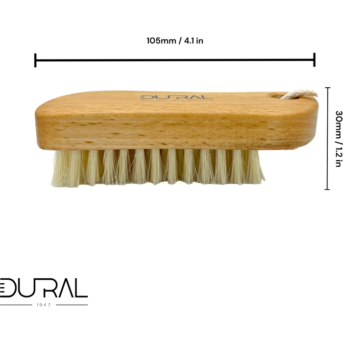 Dural Beech wood ergonomic hand brush with pure natural bristles and cotton cord