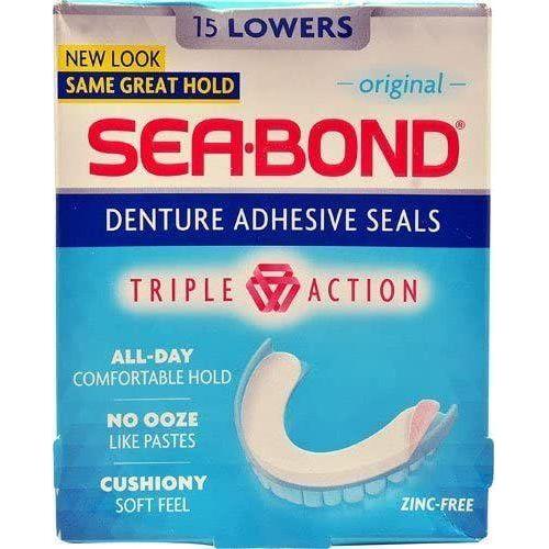 Sea Bond Sea-Bond Triple Action Lower Denture Adhesive Seals Original 15 Ct Denture Care