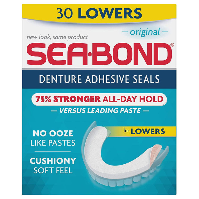 Sea Bond Triple Action Lower Denture Adhesive Seals Original 30 Ct