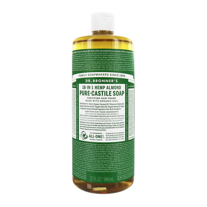 Dr. Bronner's Organic Pure Castile Liquid Soap Hemp Almond 32 fl oz